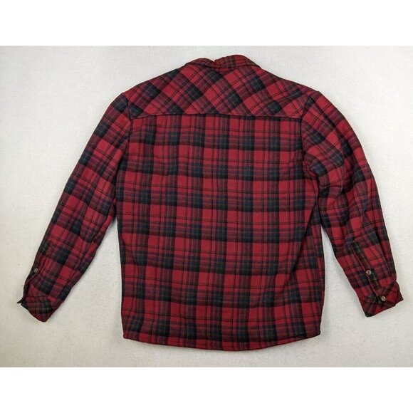 MEN'S RED PLAID FLANNEL FLEECE-LINED SHACKET - SIMPSONS X STEREO - SIZE L - Picture 10 of 10